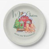 Niedliche Aquarellbrötchen Menschen auf Sendung Pappteller (Vorderseite)