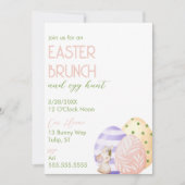 Niedliche Aquarellbrunch und Eierjagd Einladung (Vorderseite)