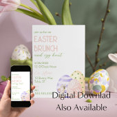 Niedliche Aquarellbrunch und Eierjagd Einladung