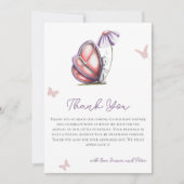 Niedliche Aquarellbutterfly Babydusche Dankeskarte (Vorderseite)