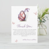 Niedliche Aquarellbutterfly Babydusche Dankeskarte (Stehend Vorderseite)