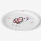 Niedliche Aquarellbutterfly Babydusche Pappteller (Schrägansicht)