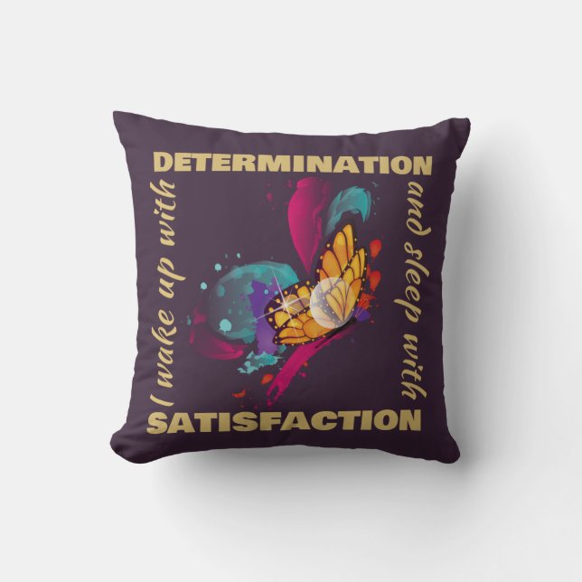 Niedliche Aquarellbutterfly-Motivation Kissen (Vorderseite)