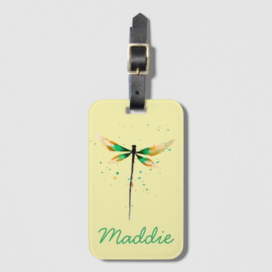 Niedliche Aquarelldarstellung Gepäckanhänger (Vorderseite Vertikal)