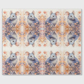 Niedliche Aquarelldarstellung Geschenkpapier (Flach)