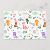 Niedliche Aquarelldinosaurier-Bücher für Babydusch Begleitkarte (Rückseite)