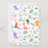 Niedliche Aquarelldinosaurier Grünpflanzen 2 Wild Einladung (Rückseite)