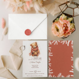 Niedliche Aquarelldusche Bear Baby Shooting Einladung