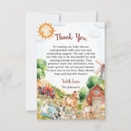 Niedliche Aquarelldusche Dankeskarte