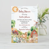 Niedliche Aquarelldusche Einladung (Stehend Vorderseite)