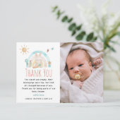 Niedliche Aquarelldusche Foto Babydusche Dankeskarte (Stehend Vorderseite)