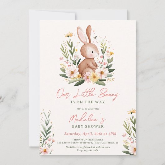 Niedliche Aquarelldusche Ostersonnendusche Einladung (Vorderseite)