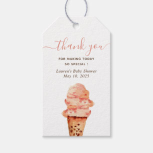 Niedliche Aquarellecke Eiscreme Kinderdusche Danke Geschenkanhänger