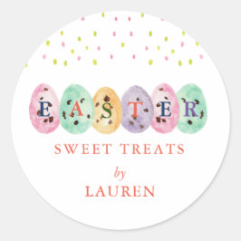 Niedliche Aquarelleier Ostereier Süßigkeiten Runder Aufkleber