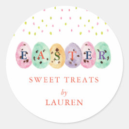 Niedliche Aquarelleier Ostereier Süßigkeiten Runder Aufkleber