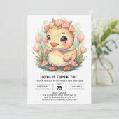 Niedliche Aquarellente Geburtstag Einladung (Stehend Vorderseite)