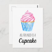 niedliche Aquarellfarbe Alles was Sie brauchen ist Postkarte (Vorne/Hinten)