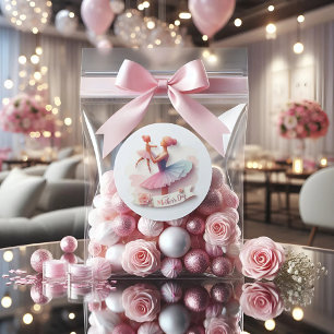 Niedliche Aquarellfarbe Ballerina Mama Rundaufkleb Runder Aufkleber