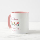 Niedliche Aquarellfarbe Beste Mama je Babydusche Tasse (Vorderseite Links)