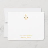 Niedliche Aquarellfarbe Duck Yellow Gingham Baby V Dankeskarte (Vorderseite)