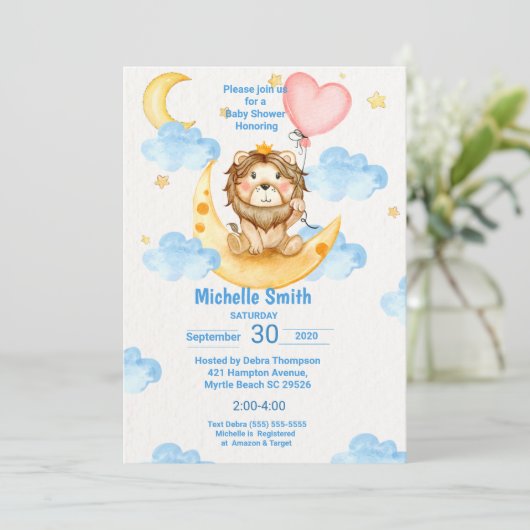 Niedliche Aquarellfarbe Einladung (Stehend Vorderseite)