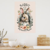 Niedliche Aquarellfarbe Kaninchen Kinderzimmer Pos Poster (Küche)