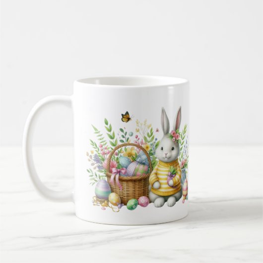 Niedliche Aquarellfarbe Ostersonne hinzufügen Kaffeetasse (Links)