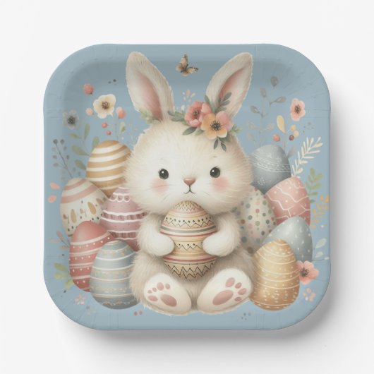 Niedliche Aquarellfarbe Pappteller (Vorderseite)