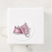 Niedliche Aquarellfarbe Pink Babyschuhe Kinderdusc Geschenkanhänger (Beispiel)