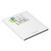 Niedliche Aquarellfarbe Pink Beach House Note Pads Notizblock (angewinkelt)
