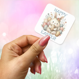 Niedliche Aquarellfarbe Quadratischer Aufkleber