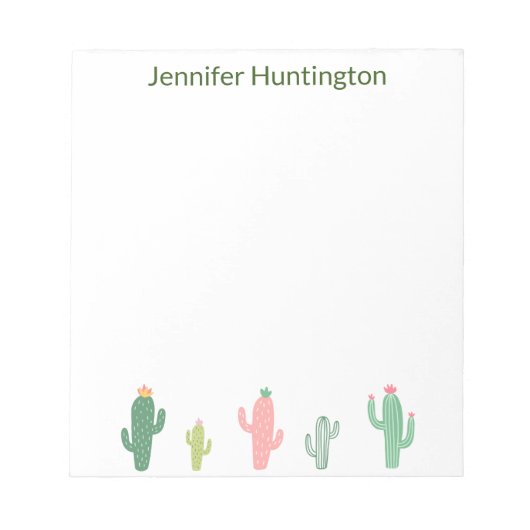 Niedliche Aquarellfarbe Sukkulente Kaktus Personal Notizblock (Vorderseite)