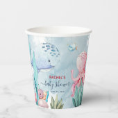 Niedliche Aquarellfarbe unter der Meerwasserdusche Pappbecher (Vorderseite)