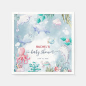 Niedliche Aquarellfarbe unter der Meerwasserdusche Serviette (Vorderseite)