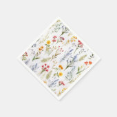 Niedliche Aquarellfarbe Wildblume Botanisches Brau Serviette (Ecke)