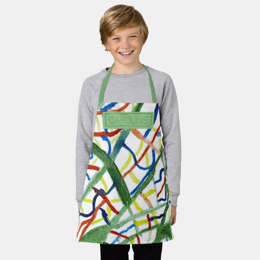 Niedliche Aquarellfarben Abstrakte Farbtöne des gr Schürze (Getragen)