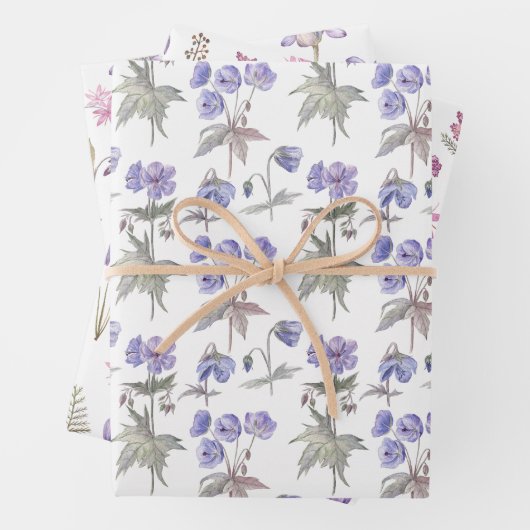 Niedliche Aquarellfarben Blume Blumengarten Party Geschenkpapier Set (Beispiel)