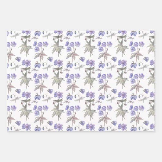 Niedliche Aquarellfarben Blume Blumengarten Party Geschenkpapier Set (Vorderseite)