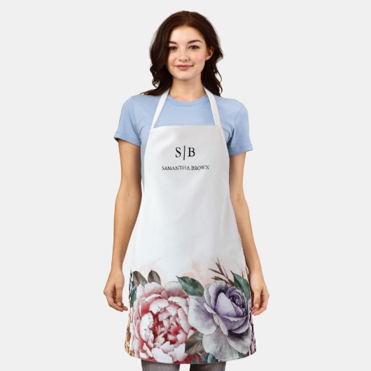 Niedliche Aquarellfarben Blume Kochen Koch Bäcker Schürze (Getragen)