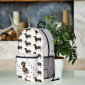 Niedliche Aquarellfarben-Dackel Dog-Muster Monogra Bedruckter Rucksack