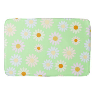 Niedliche Aquarellfarben Daisy Pattern Grün Badematte