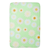 Niedliche Aquarellfarben Daisy Pattern Grün Badematte (Vorderseite Vertikal)