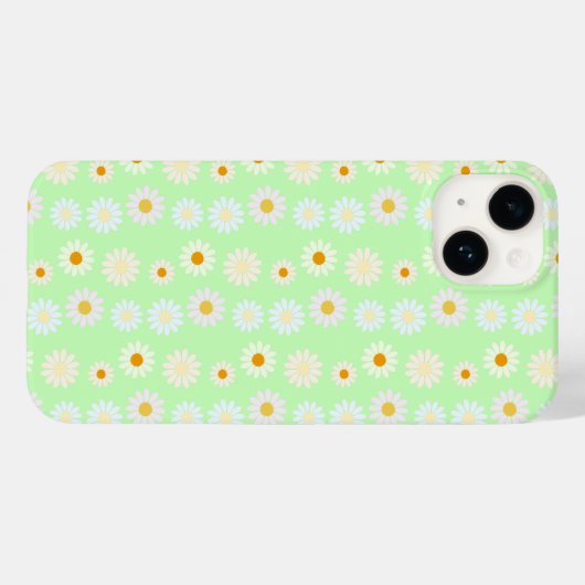 Niedliche Aquarellfarben Daisy Pattern Grün Case-Mate iPhone Hülle (Rückseite (Horizontal))