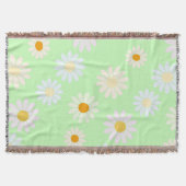 Niedliche Aquarellfarben Daisy Pattern Grün Decke (Vorderseite)