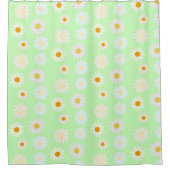 Niedliche Aquarellfarben Daisy Pattern Grün Duschvorhang (Vorderseite)