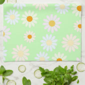 Niedliche Aquarellfarben Daisy Pattern Grün Geschirrtuch (Gefaltet)