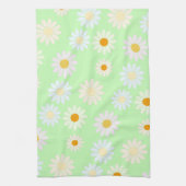 Niedliche Aquarellfarben Daisy Pattern Grün Geschirrtuch (Vertikal)