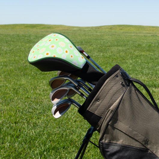 Niedliche Aquarellfarben Daisy Pattern Grün Golf Headcover (In SItu)