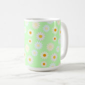 Niedliche Aquarellfarben Daisy Pattern Grün Kaffeetasse (VorderseiteRechts)