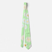 Niedliche Aquarellfarben Daisy Pattern Grün Krawatte (Rückseite)